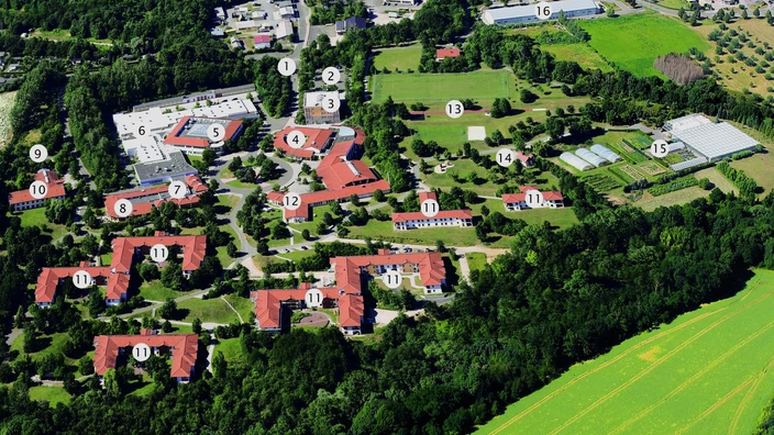 Luftaufnahme vom Campus des CJD BBW Gera